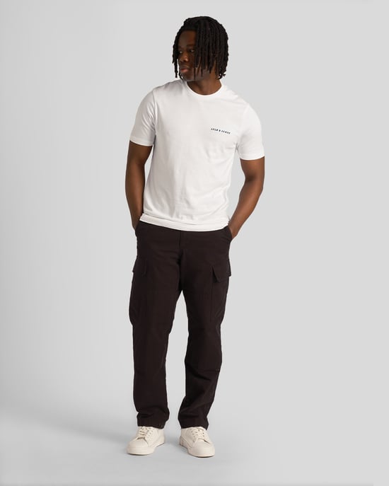 Lyle & Scott Embroidered T-Shirt i vitt för män - Image 2