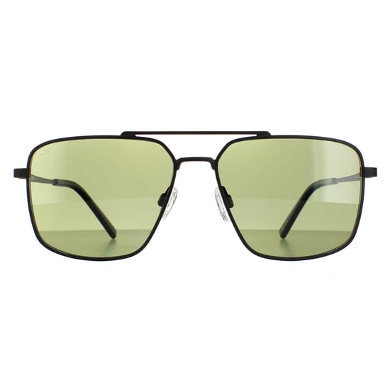 Serengeti Aviator Mens Matte Black Saturn Polarized 555nm Aitkin