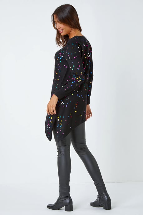 Longline Metallic Spot Asymmetric Jumper