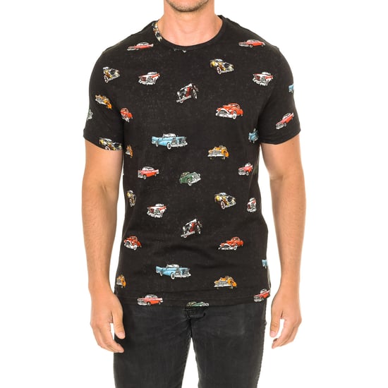 Men's short-sleeved round neck T-shirt JFTD09-RETROCAR-MULTICOLOR