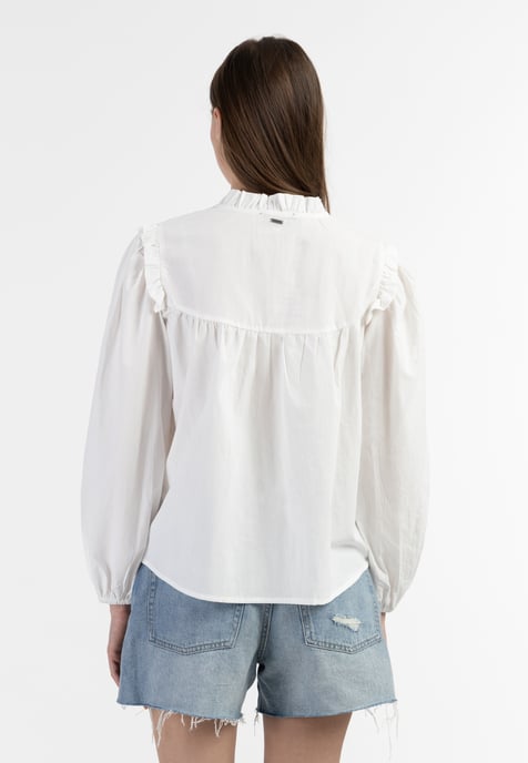 Dreimaster Blouse Dames wolwit - Image 4