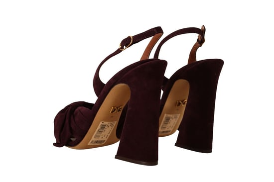 Dolce & Gabbana Women's Dark Purple Suede Ankle Strap Sandals Shoes - Image 3