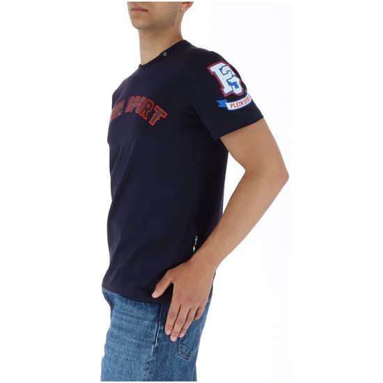Plein Sport Multi Colour Logos Navy Blue T-Shirt - Image 3