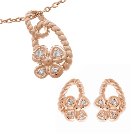Orphelia Women's 925 Sterling Silver Set: Chain-Pendant + Earrings - Rose SET-6020/1 - Image 1