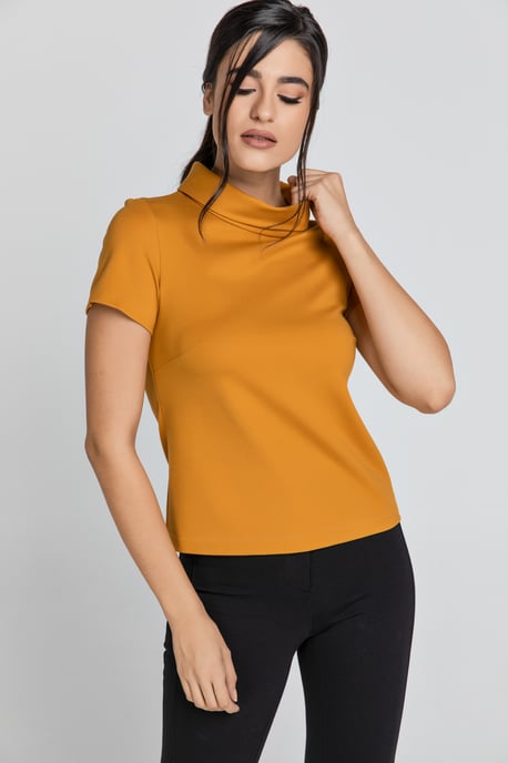Short Sleeve Mustard Top
