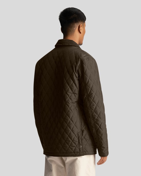 Lyle & Scott Quiltad jacka i Olive - Image 3