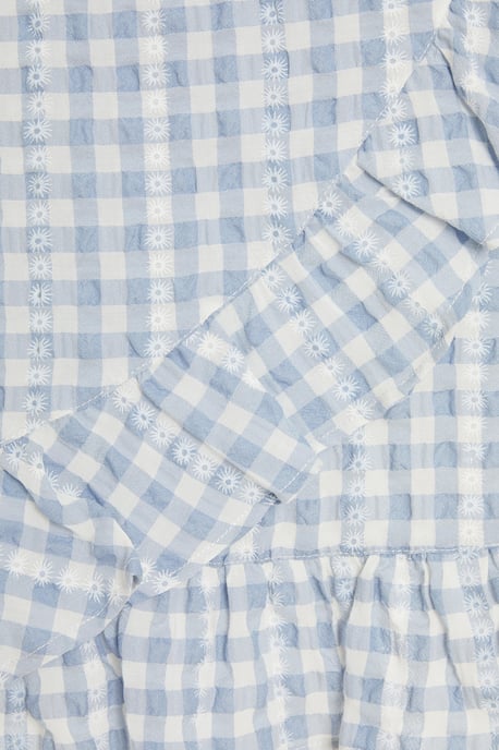 Blue Gingham Wrap Skirt