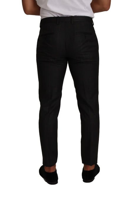 Dolce & Gabbana Men's Gray Check Wool Formal Trouser Dress Pants - Image 2