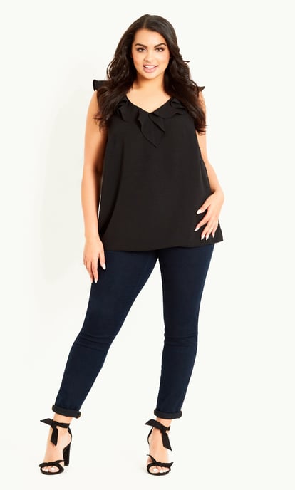 EVANS Women's Frill Vest - black