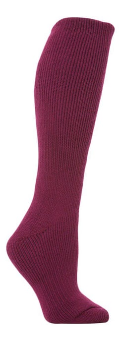 Ladies Extra Long Thermal Socks in Cerise and Wine by Heat Holders - Image 1