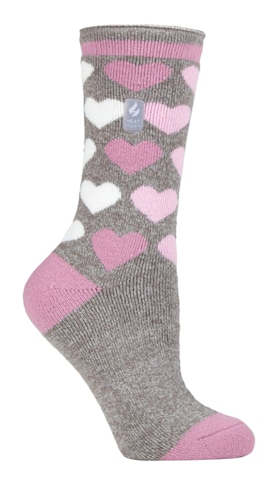 Heat Holders Lite - Womens Insulated Thermal Socks | Multiple Designs Including Argyle Stripes Hearts Stars | Warm Socks for Winter - Grey (Paris) - Image 1