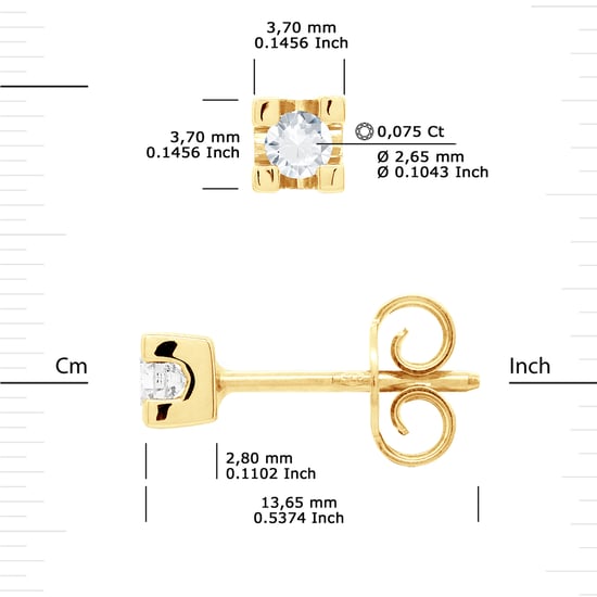 DIADEMA - Earrings with Diamonds - Yellow Gold