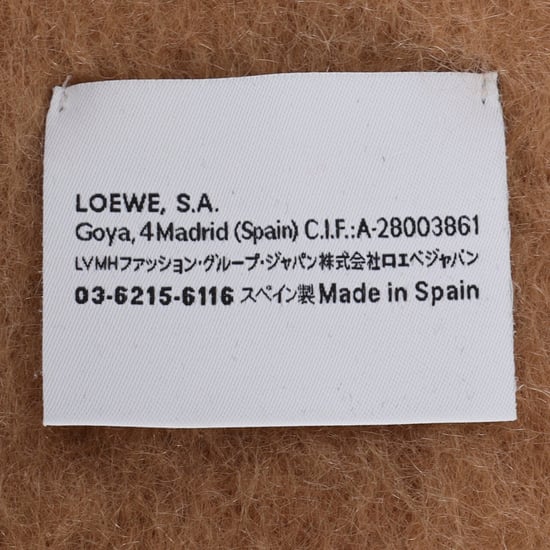Loewe Logoplaggad Franjad Halsduk i Brun Mohair - Image 3