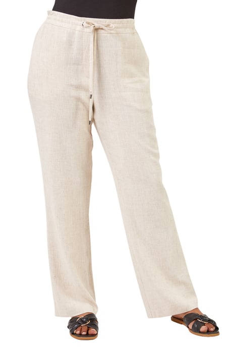 Petite Linen Elastic Waist Tie Front Joggers