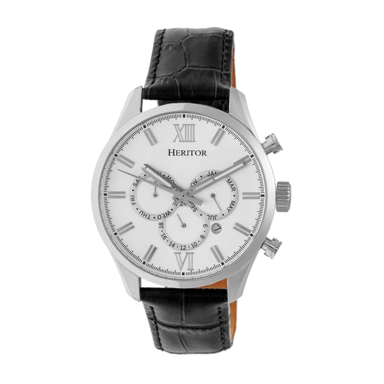 Heritor Automatic Benedict Leather-Band Watch w/ Day/Date