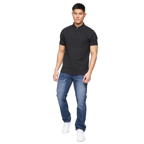 Crosshatch Mens New Techno Denim Präglade Jeans (Stone Wash) - Image 4