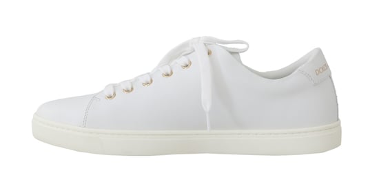 Dolce & Gabbana Vita Läder Guld Röd Hjärta Sneakers - Image 4