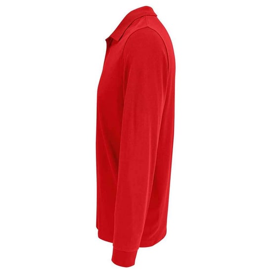 SOLS Unisex Adult Prime Pique Long-Sleeved Polo Shirt (Red) - Image 2