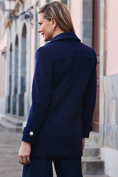 Navy Blue Double Breasted Coat