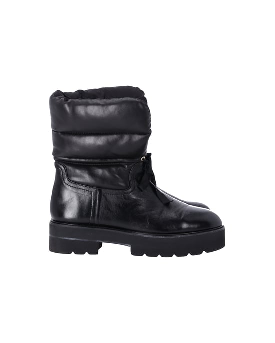 Stuart Weitzman Tyler Quilted Ankle Boots in Black Leather - Image 1