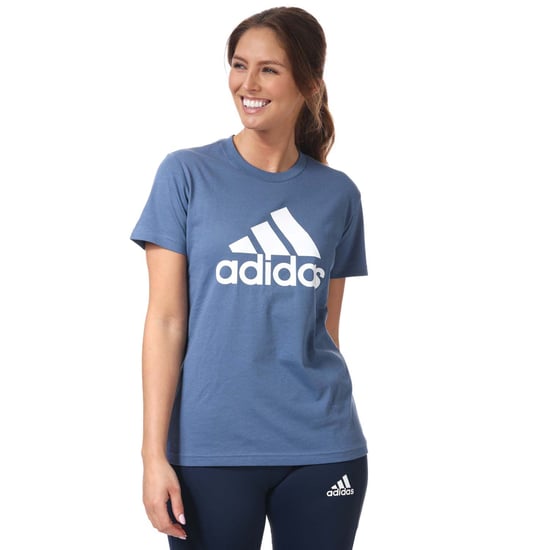 Women's adidas LOUNGEWEAR Essentials Logo T-Shirt in Blue-White - Image 1