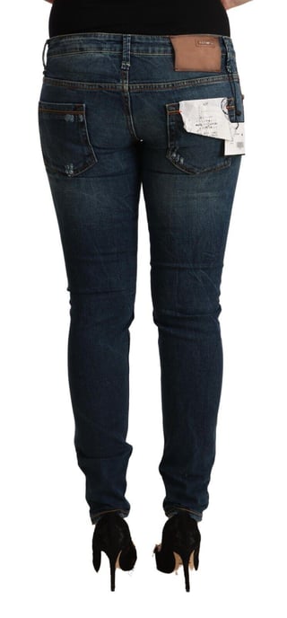 Acht Women's Blue Washed Low Waist Slim Fit Denim Jeans - Image 3