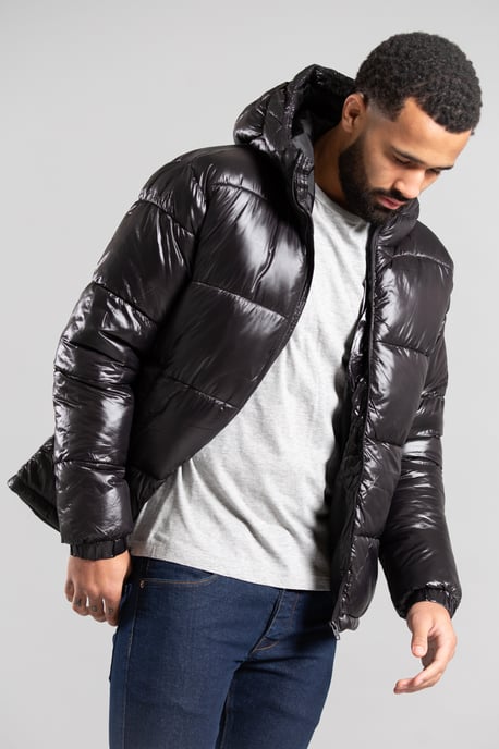 Hooded Padded Shiny Jacket