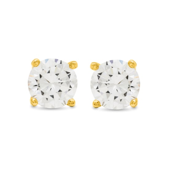 Luxenter Basic-örhängen i 925 sterlingsilver och glänsande zirkonia med 18 karats gulguldplätering - Image 1