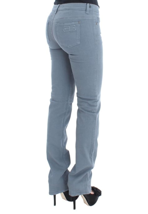 Ermanno Scervino Women's Blue Cotton Blend Slim Fit Bootcut Jeans - Image 4