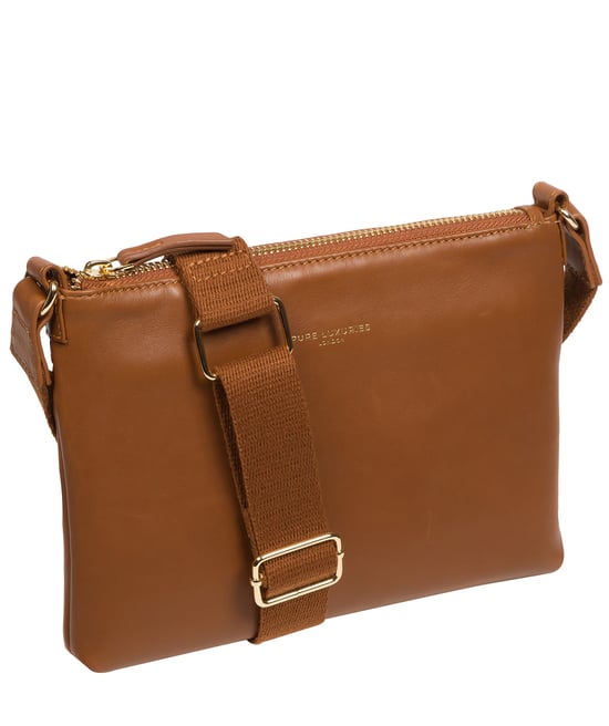 'Nessa' Oak Nappa Leather Cross Body Bag