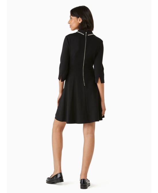 Embellished Collar Ponte Dress