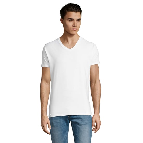 SOLS Heren Imperial V Hals T-shirt (Wit) - Image 1