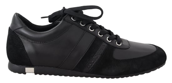 Dolce & Gabbana Men's Black Logo Leather Casual Sneakers Shoes - Image 1