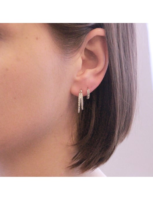 Circle Hoop Earrings - Silver och kristall - Image 2