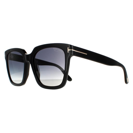 Tom Ford Square Womens Shiny Black Smoke Polarized Selby FT0952