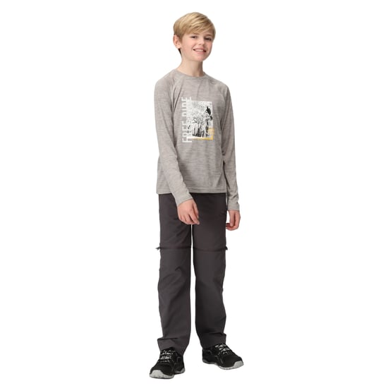 Regatta Childrens/Kids Burnlee Cycling Marl Long-Sleeved T-Shirt (Silver Grey)