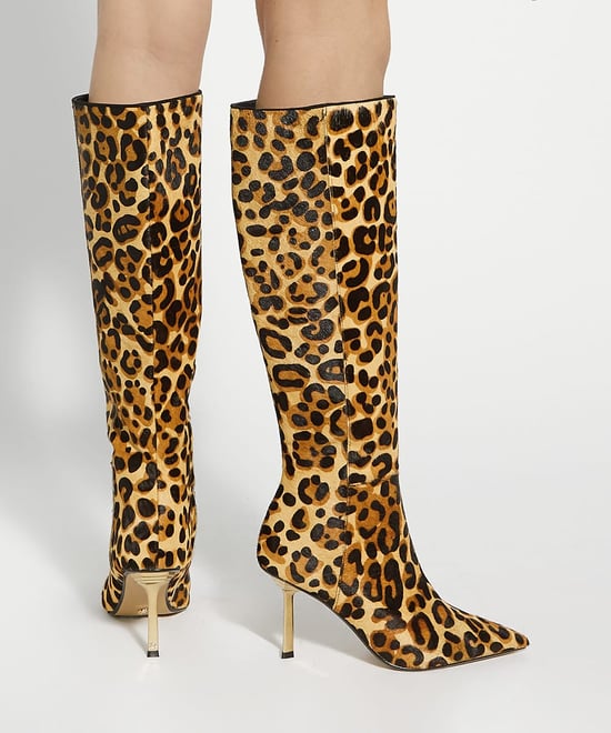Dune Ladies Solara - Pointed Toe Emerald Heel Knee High Boots