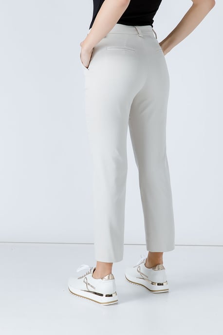 Sand Colour Fitted Stretch Pants - Image 4