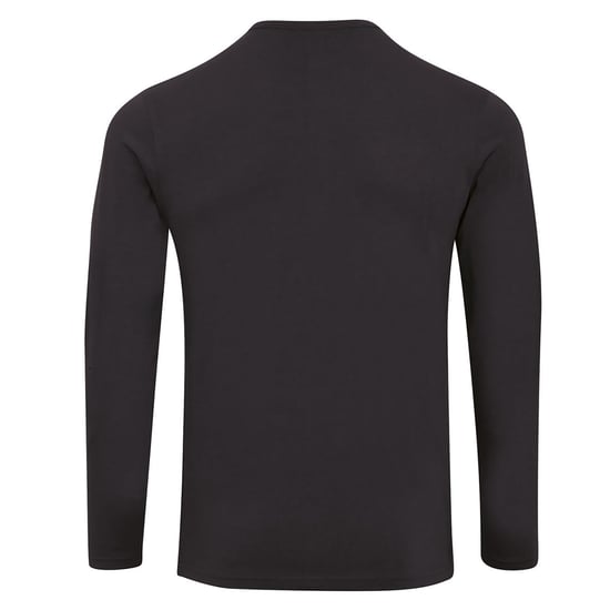 Premier Mens Long John Roll Sleeve Tee (Black) - Image 2