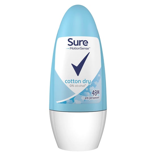 Sure Women Motion Sense Deodorant Roll-On, Cotton Dry, 50ml, 6 Pack
