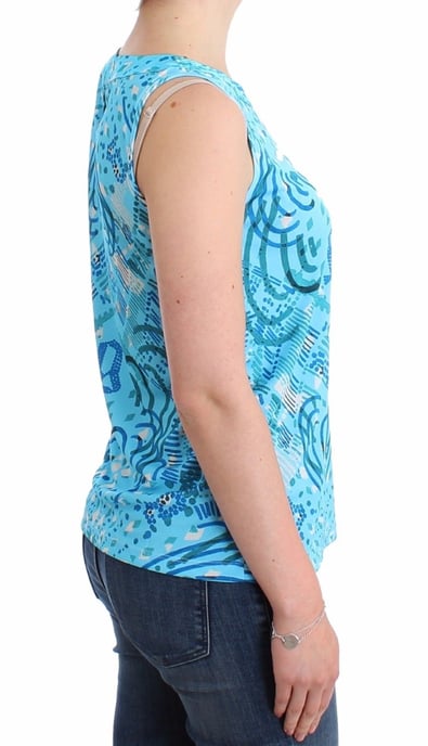 Galliano Blue printed tank top - Image 4