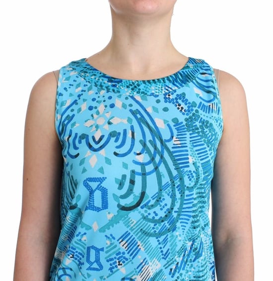 Galliano Blue printed tank top - Image 5