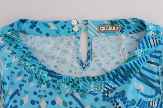 Galliano Blue printed tank top - Image 6