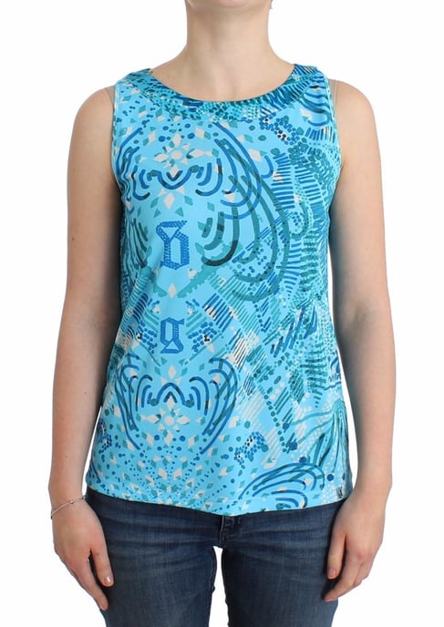 Galliano Blue printed tank top - Image 1