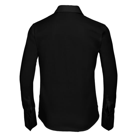 Russell Collection Womens/Ladies Ultimate Long-Sleeved Shirt (Black) - Image 2