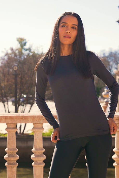 Black Sustainable Long Sleeve Activewear Top - Image 5