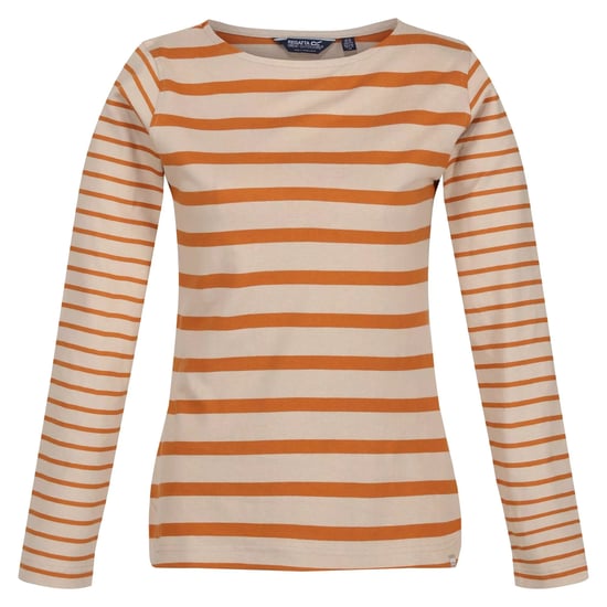 Regatta Womens/Ladies Farida Striped Long-Sleeved T-Shirt (Moccasin Brown/Copper)
