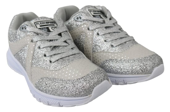 Plein Sport Kvinnors Silver Polyester Runner Jasmines Sneakers Skor - Image 2