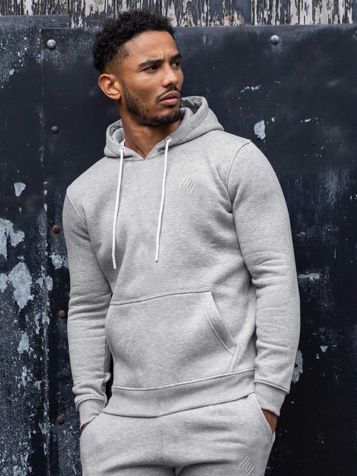Enzo | Mens Pullover Hoodie Tracksuit Set - Grey
