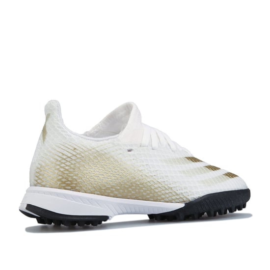 Boy's adidas Childrens X GHOSTED.3 Turf Football Boots in White gold - Image 3